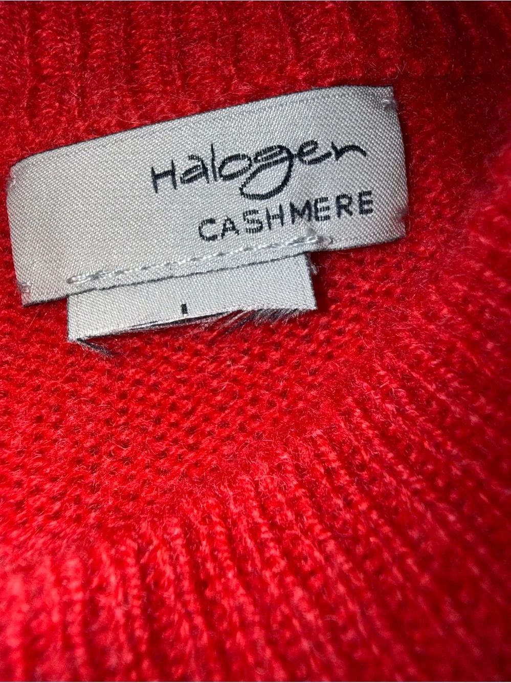 Bright Tomato Red Crewneck Women's Cashmere Sweater - Picture 2 of 8